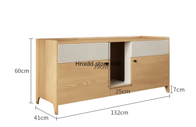 

Solid wood semi-fully enclosed splash-proof cat cabinet