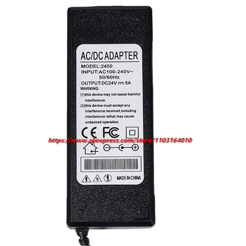 New 24V 5A 4.17A 4A 3.125A 2.5A AC Adapter Charger for Zebra Printer ZXP3 GX420D GX420T GX430T GX43 Power Supply 6.3*3.0mm