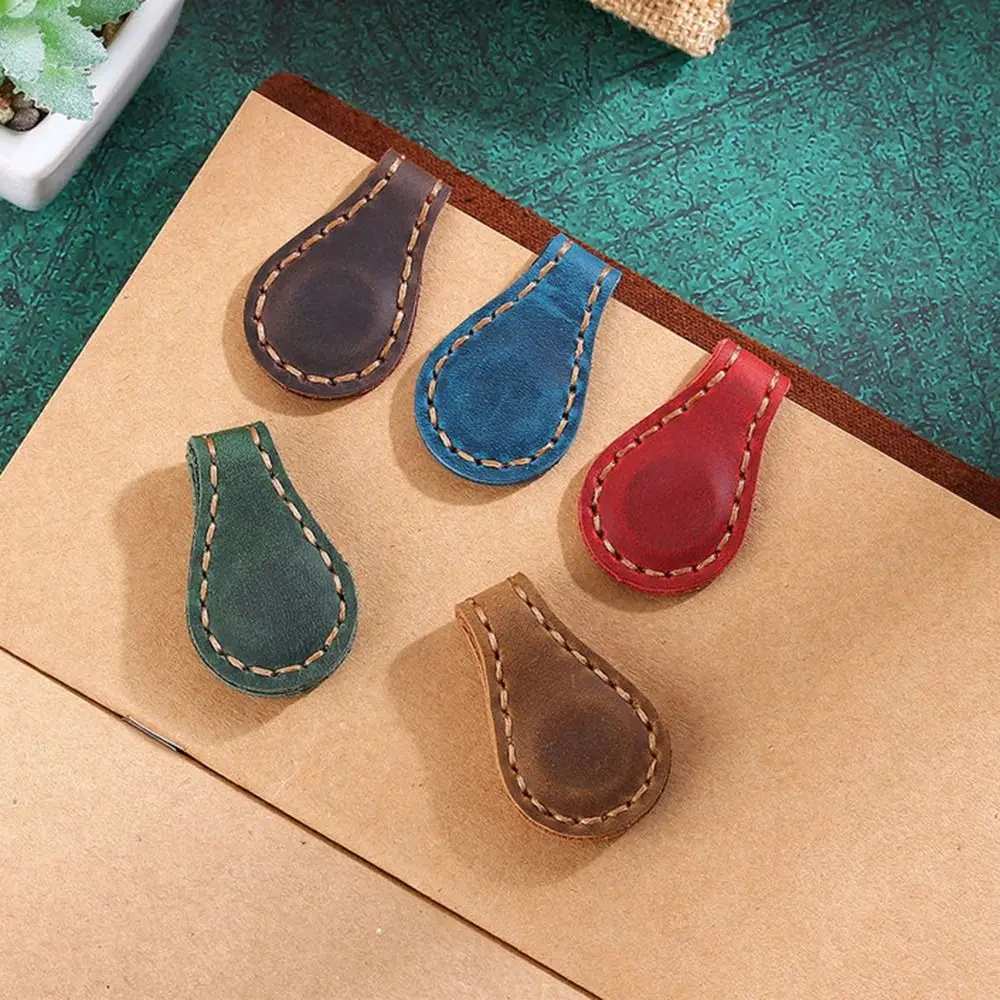 Durable Vintage Leather Magnetic Bookmark Fashion Practical Fold Bookmark Handmade Multi-purpose Reading Tool Friend