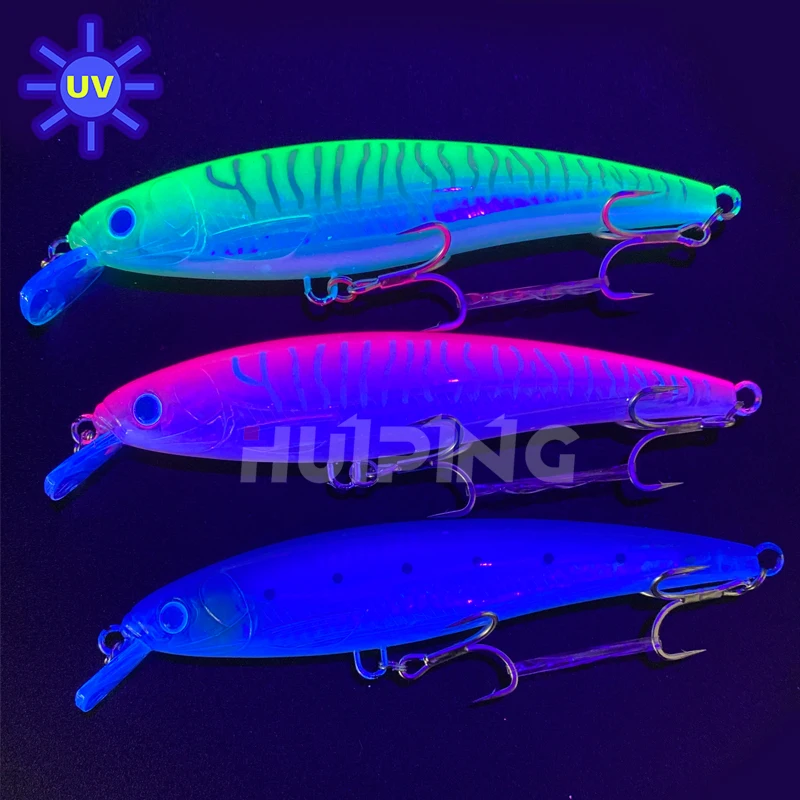 140 millimetri 41g Grande Galleggiante Minnow Esche Da Pesca Laser Esche Artificiali Acqua Salata Coulée Lunga Traina Wobblers UV Jerkbait