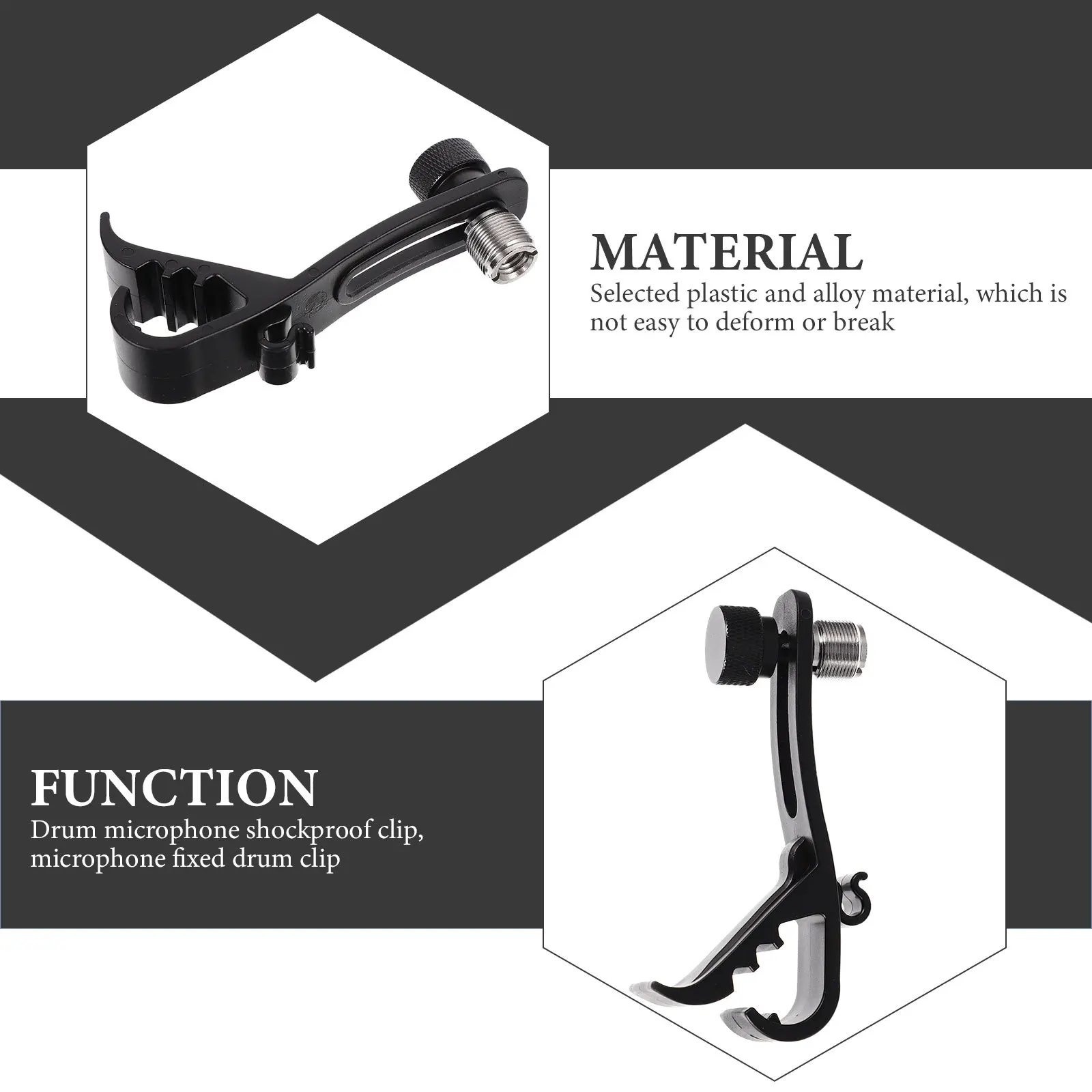 

4pcs Shock-Proof Drum Mic Clip Portable Lightweight Plastic Alloy Mount For Drum Set Rim Clamp Percussion Instrument Microphone