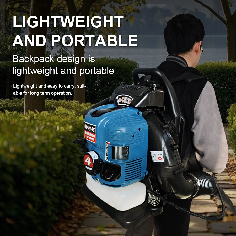 4 Stroke Backpack Gas Powered Blower Powerful Air Blower For Snow Removal Leaf Cleaning Sand Gravel Clearing
