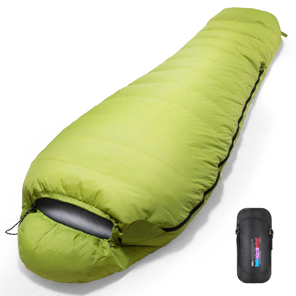 

Hotsale Waterproof Ripstop Nylon with 1000g Goose Down Fill Winter Down Sleeping Bag Ultralight