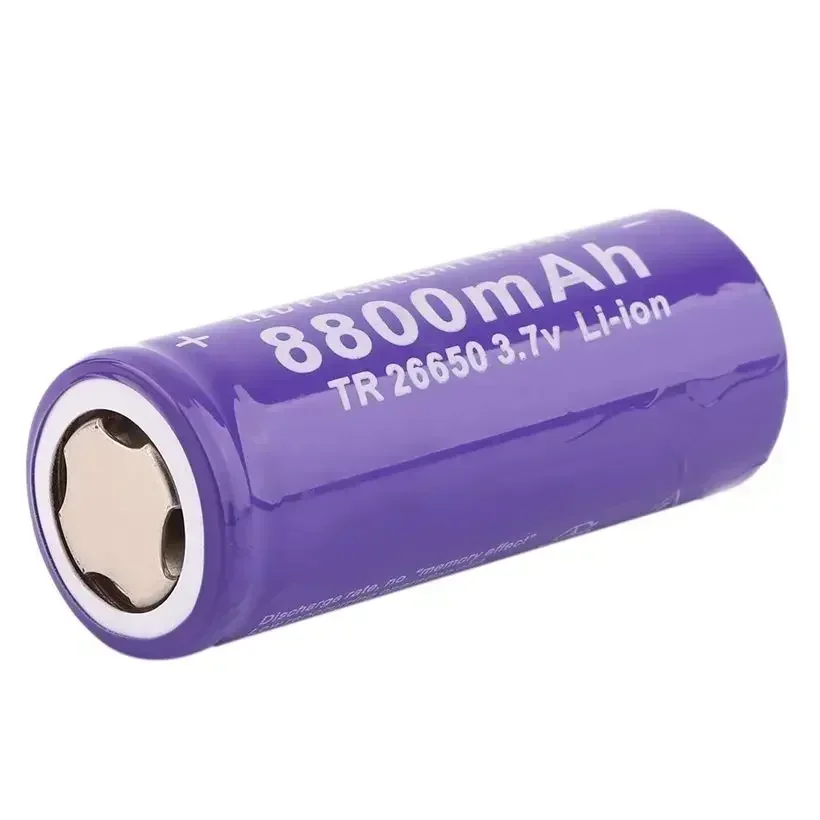 100% brand new Li-ion Rechargeable battery with high-quality 3.7V 26650 lithium-ion battery 8800mAh and free shipping