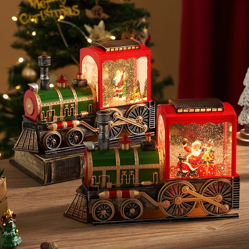 Christmas gift, Christmas Eve music box, train music box, crystal ball for children, birthday gift for the elderly