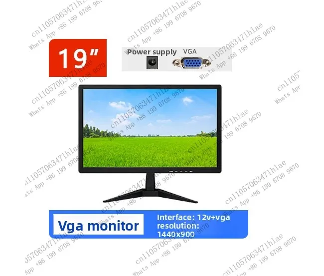 Office Monitoring Machine Tool Wall-Mounted Special, 19inch Wide Screen VGA/HDMI LCD Monitor HD