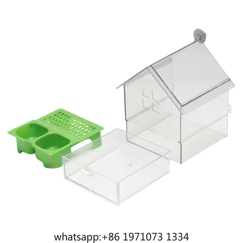 Hanging Bird Bath Bathing Portable Watering with Drawer Drinker Bird Cage Feeder Bird Bath Bowl House Hanging Shower Box