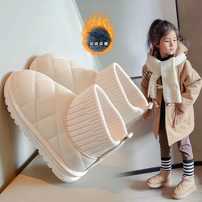 2023  Winter New Boys Girls Children Snow Boots Warm Cotton Shoes