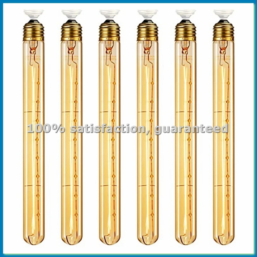 

Диммируемая длинная трубчатая лампа E27 40W, ретро-лампа 220V для промышленного и домашнего использования, для барных люстр, 6 шт. - A10G