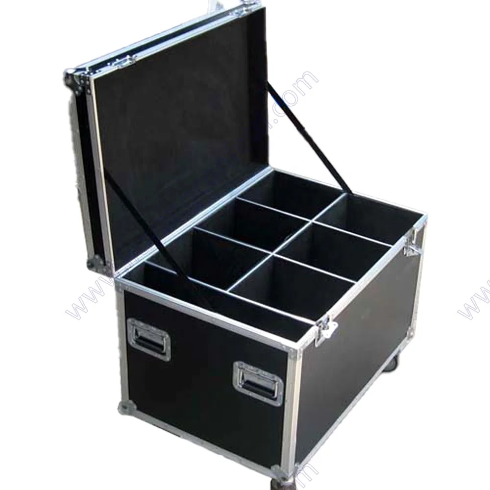 Large Air Shipping Carrying Travel Tool Aluminum Case Euro Style Road Trunk Cable Trunk Flight Case for Stage Equipment