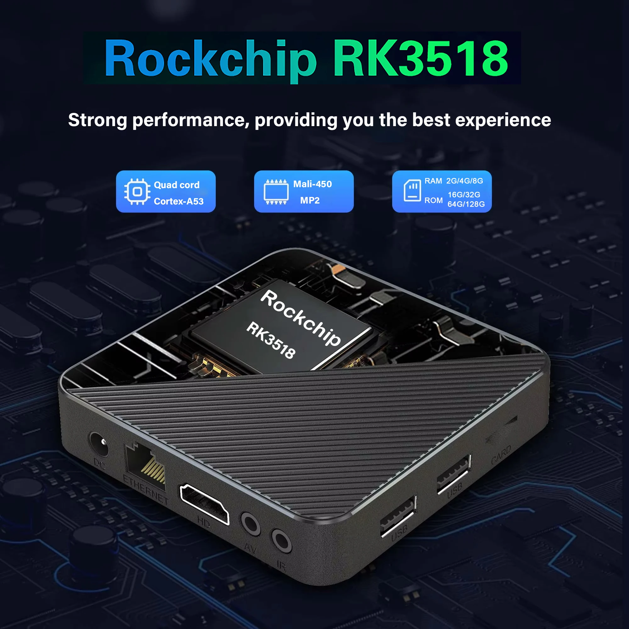 Smart TV Box T8 8K Android 16 Smart Home Theater 8GB 32GB 128GB 256GB RK3518 Dual UI Google Assistant Dual WLAN 5G Sprachfernbedienung – Detail 10