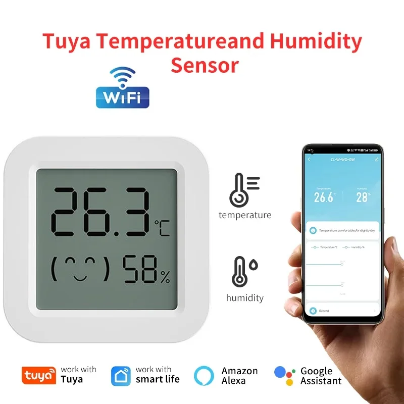 

Tuya Temperature Humidity Sensor Smart Life Remote Monitor Thermometer Hygrometer Smart Home Work With Alexa Google Smart Home