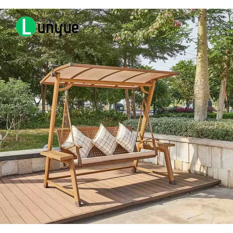 Cast Aluminum Outdoor Swing Chair Double Seat for Courtyard Garden Balcony High Quality Popular Color Durable Patio Furniture