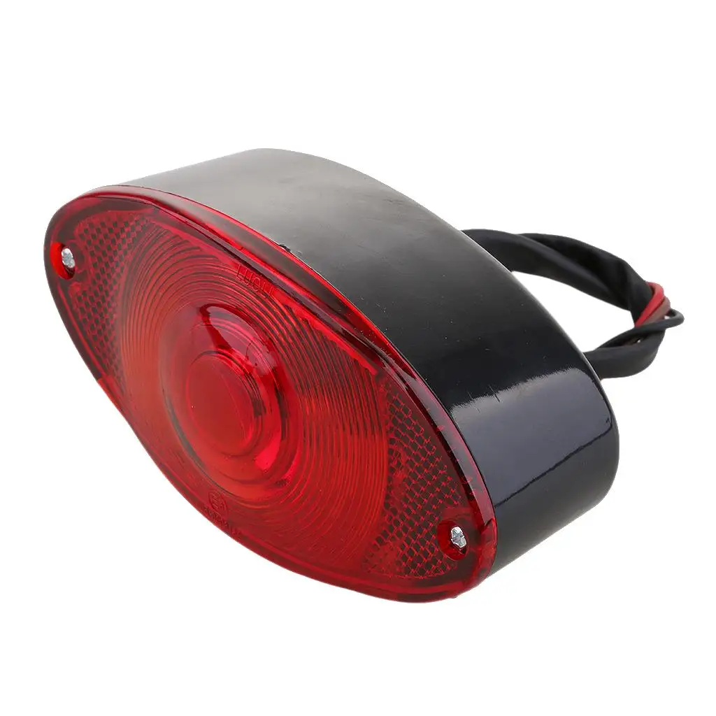 

License Plate Rear Brake Light Red Lens Plastic 12V LED Stop Lamp for Motorbike ATV UTV Bicycle Electric Bike