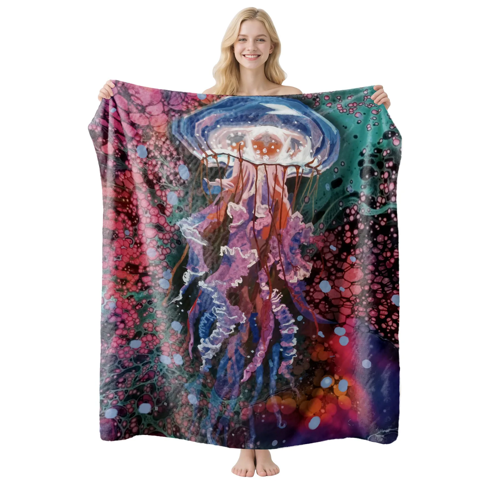 Throw Blanket Magic Tropical Jungle Heron Bird Floral Print Cozy Bed Couch Blankets Neon Gothic Room Decor Birthday Blanket