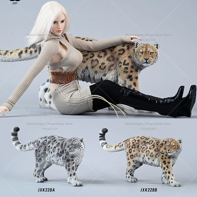 

JXK228 1/6 Scale Snow Leopard Beast Animal Desktop Ornament Simulated Cheetah 12-inch Full Set Action Figure Soldier For Gift