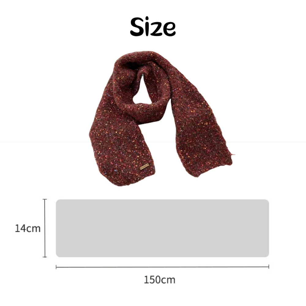 Women's Rainbow Candy Bean Scarf 2024 Winter Thickened Warm Shawl Outdoor Woolen Knitted Scarves Decorative Clothing Accessories