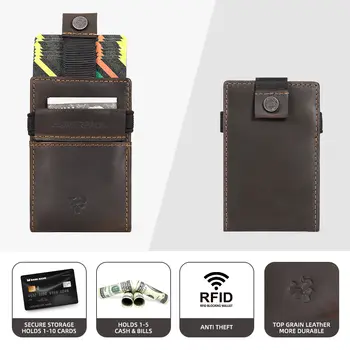 男士防盜RFID信用卡夾皮夾,真皮超薄銀行證卡套,便攜簡約Porte Carte 8 best sales id 案例 - №4