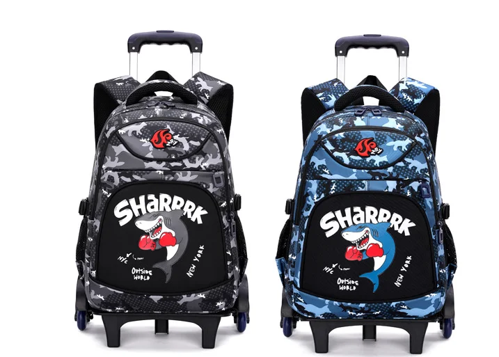 Mochila escolar con ruedas para niños, bolsa de equipaje con ruedas