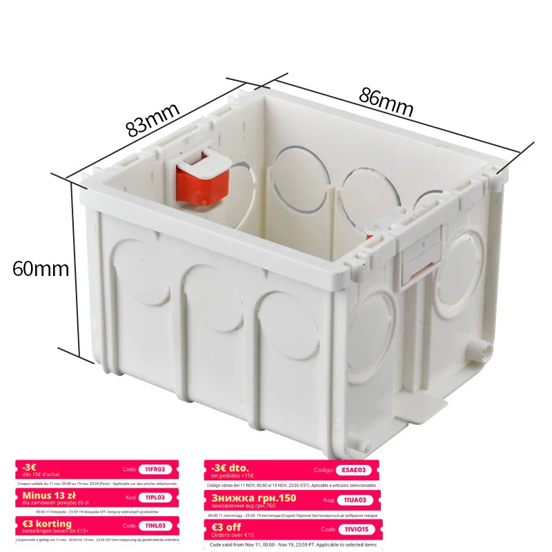 

86 147 80 Mountained Wall Box Square Round PC Suit for 86mm 147mm Socket Surface-mounted Concealed for EU US UK