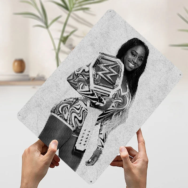 نعومي المصارع علامة معدنية جدار الفن خمر الديكور غرفة خمر ريترو تين علامات للمنزل الديكور مكتب ديكور الفن الجداريات #3