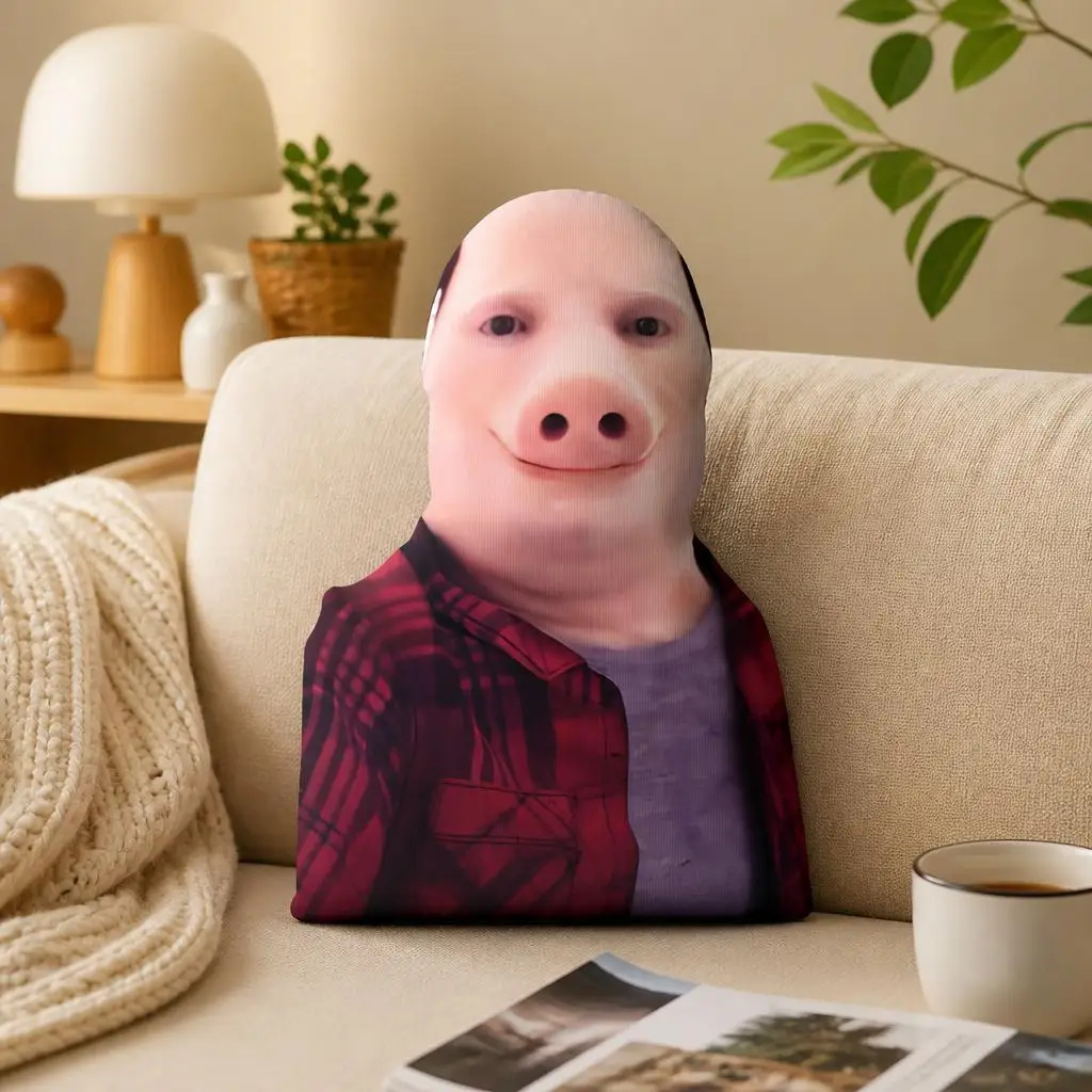 John Pork Is Calling Meme Shaped Throw Pillow Funny Pig Face Cushion Stuffed Decorative Sofa Home Decor Internet Humor Gift