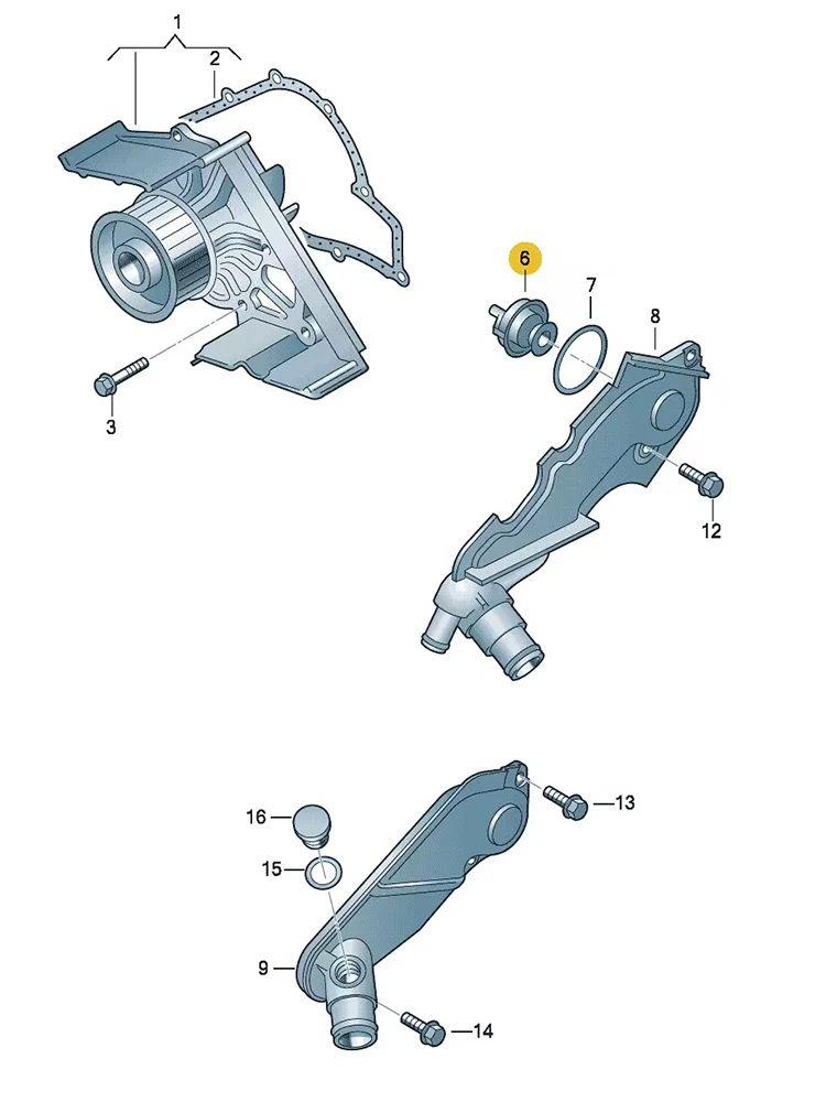 BOICY Engine Coolant Thermostat for 2.8 2.8 VW Passat Audi A4/S4 Cabrio./qu A6/S6 Avant quattro A8/S8 078121113G 078121113H