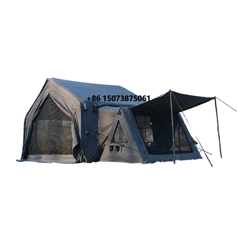4.2 Square Triangular Roof Tent Two Bedrooms Camping Portable Shelter Cabin Four-Season Double Layer 2000-3000mm