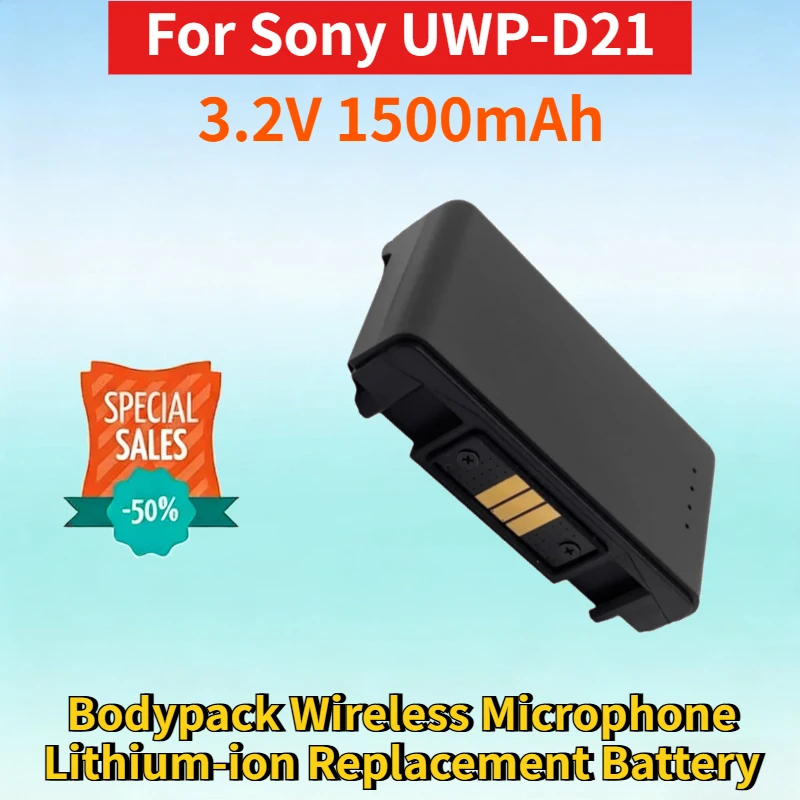 

New 3.2V 1500mAh Rechargeable Battery for Sony UWP-D21 High Quality Bodypack Wireless Microphone Lithium-ion Replacement Battery