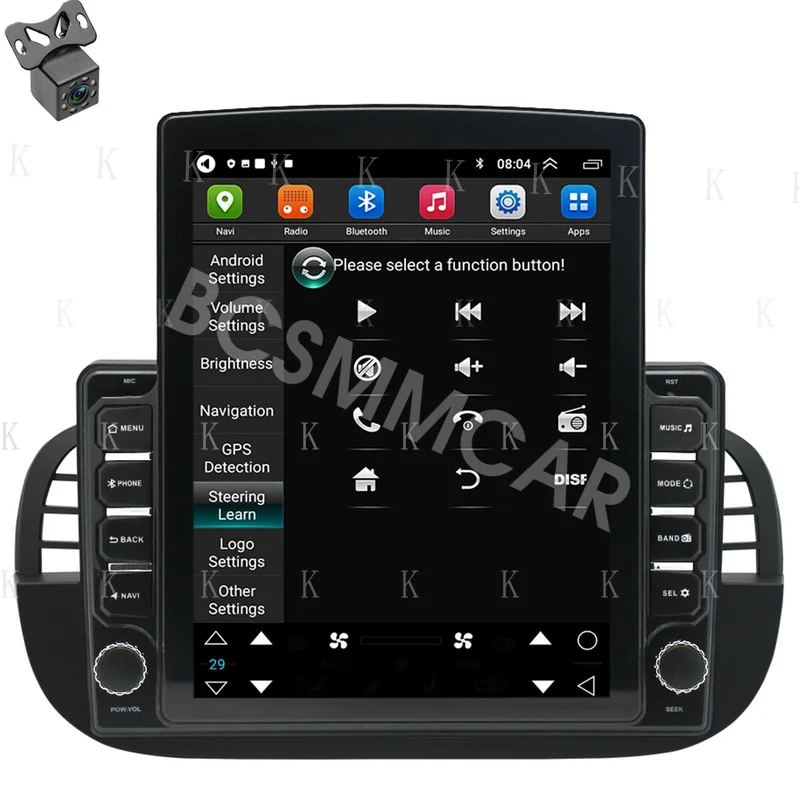 FOR Touch Screen Car Radio Player BT WIFI SWC For Carplay For 2007-2015 Fiat 500
