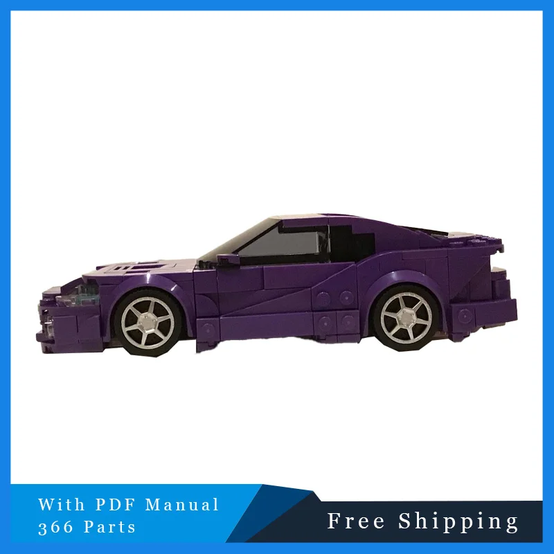 366PTS Paars Luxe Lage Plaat Supercar Technische Modulaire MOC Creatieve Bouwstenen Model Kinderen DIY Set Festival Gift