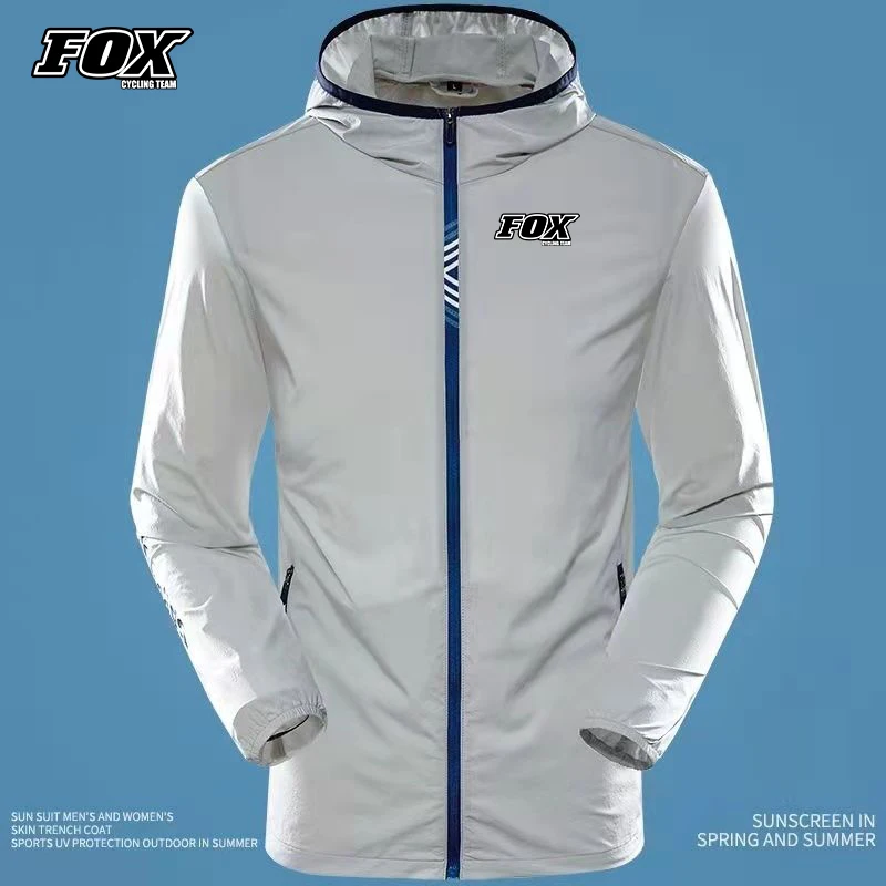 

Fox Cycling Team Bicycle Jacket Mtb Quick Dry Windbreaker Sun Protection Clothing Men Outdoor Bike Riding Clothing Anti Uv Coats