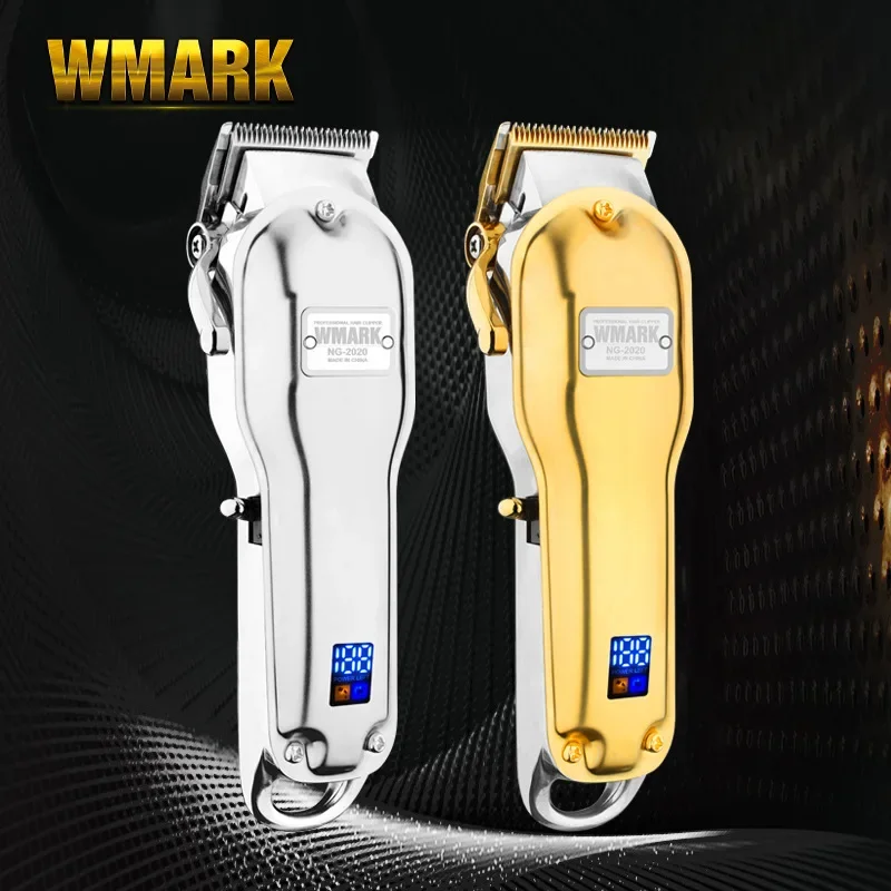 

WMARK NG-2020B All-metal Cordless Profissional Hair Clipper Electric Hair Trimmer 2500mAh Cordless Hair Cutter Golden Color