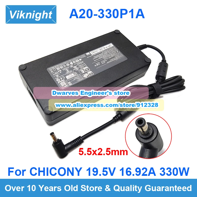 Chicony-carregador Portátil para Jogos Adaptador ac 330w A20330p1a A330a012p Apto para Medion Erazer Beast X30 19.5v 16.9a 5.5×2.5 mm Genuíno Novo