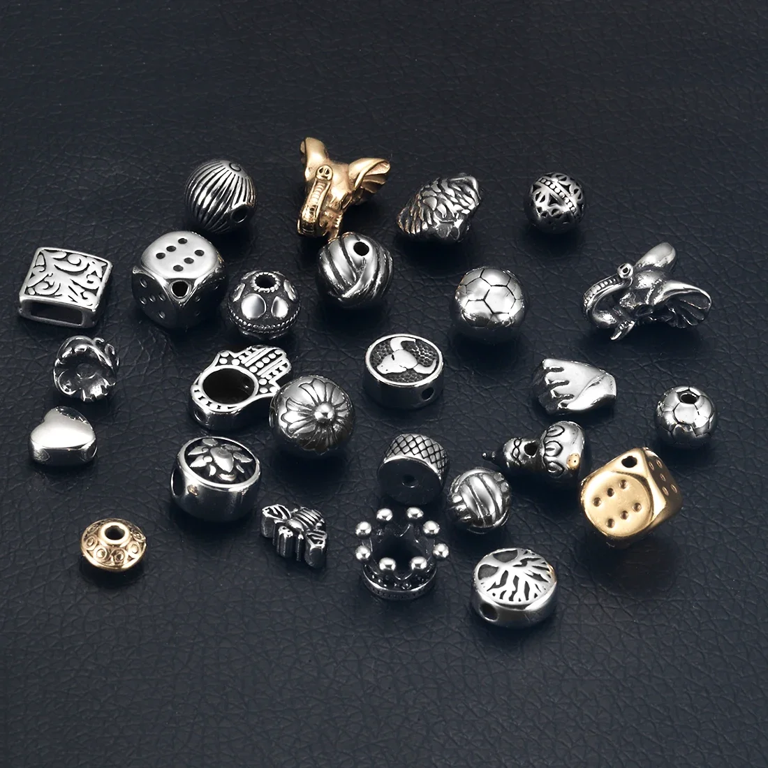 1piece Stainless Steel 2mm Hole Size Spacer Hair beard Beads DIY Paracord Knife Lanyard Jewelry Accessories Bracelet Making