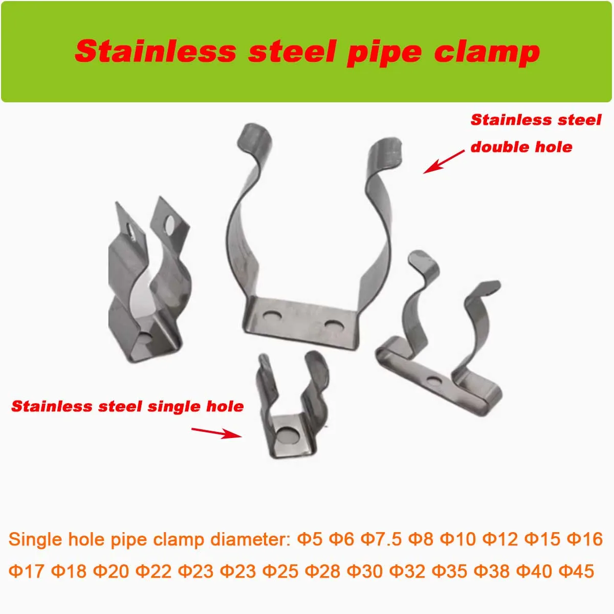 

U-Shaped Elastic Opening Pipe Clamp, Spring Stainless Steel Pipe Clamp, Clamp