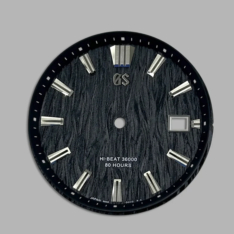 New NH35 dial with GS texture, 33mm without lume, compatible with NH35 movements, suitable for Seiko modification parts