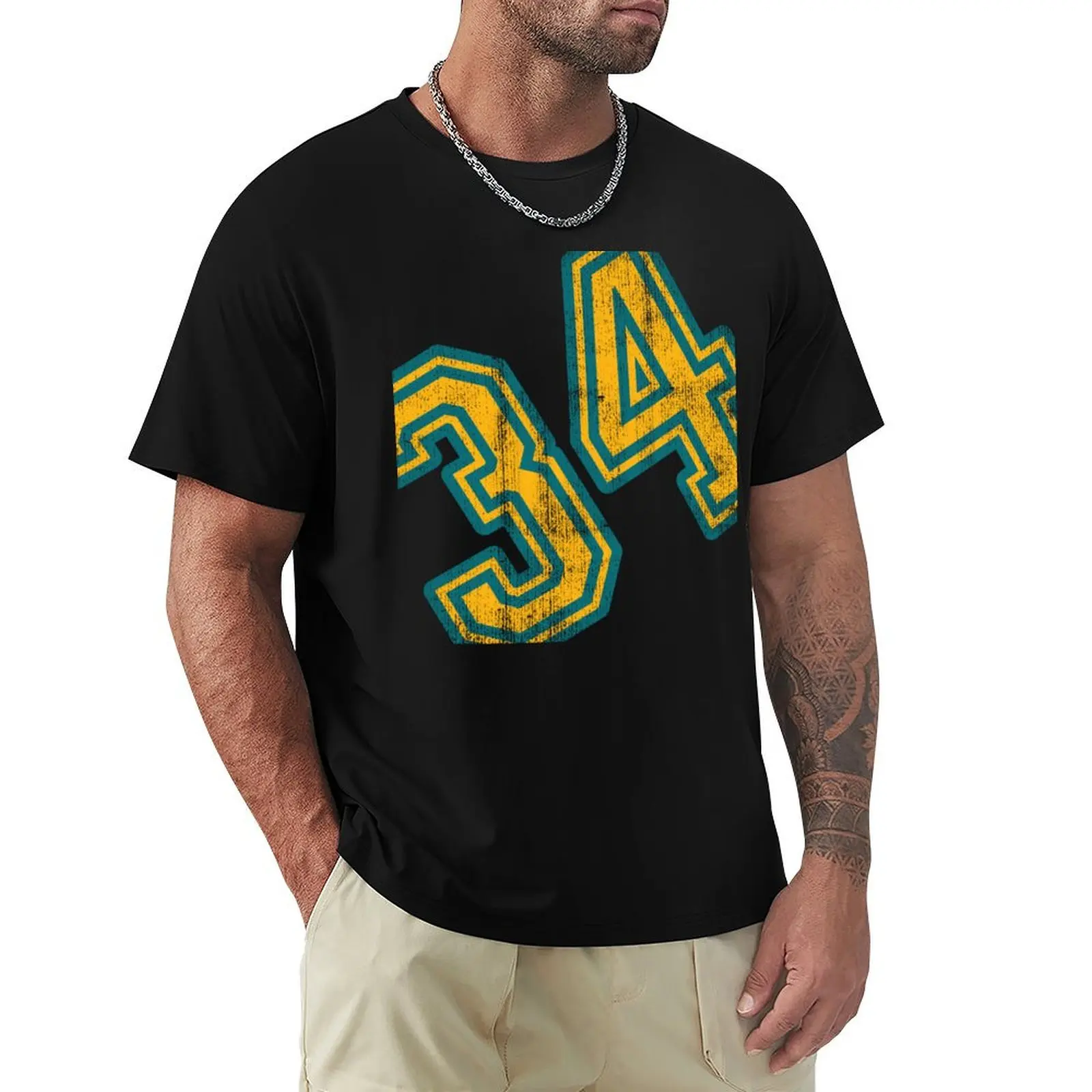 number 34- number thirty four vintage, retro T-Shirt Performance Dry Fit T-Shirt