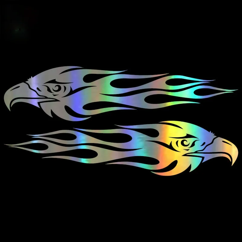 Jpct fashionable and interesting Eagle flame decal for automobile, RV and notebook vinyl waterproof sticker, 20cm*5cm