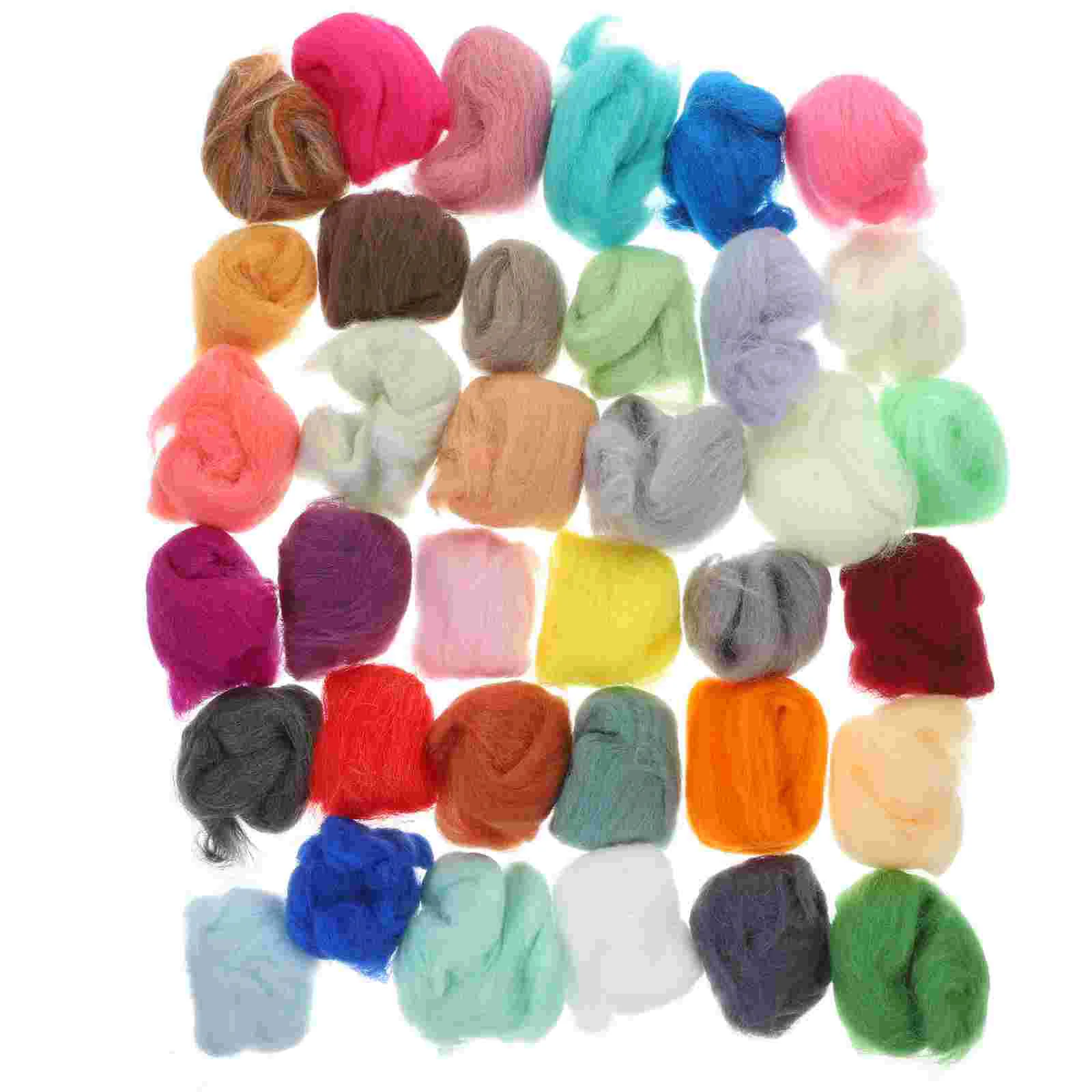 

36 Colors Wool Needle Felt Felting Supplies DIY Felts Handicrafts Roving Yarn Fleece Suite Work