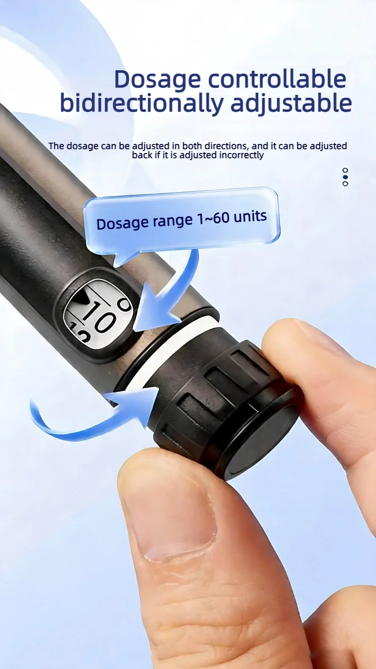 Insulin-Pen Bidirektional Einstellbare Dosierung Tragbarer Injektionspen Passend für 3ml Kassettenkartusche für Diabetes-Pflege Schönheitsinjektionen S – Detail 7