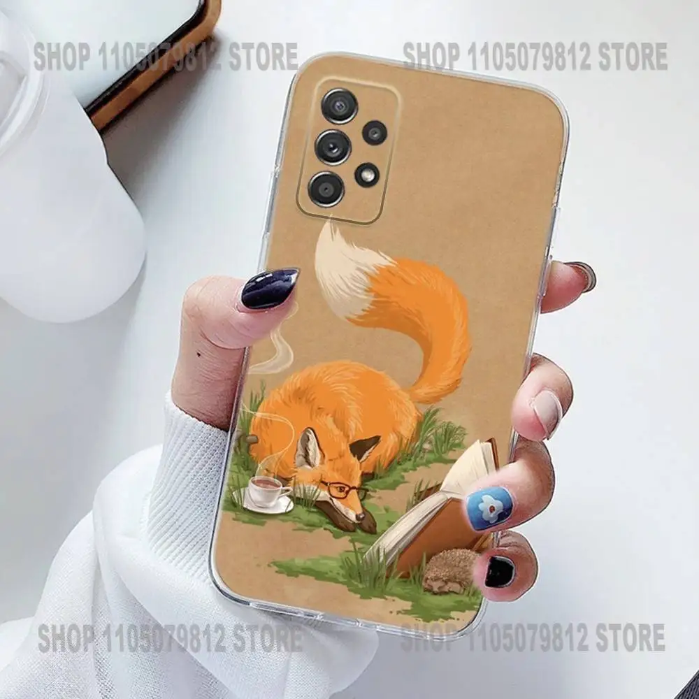 حافظة هاتف كارتون فوكس من السيليكون لهاتف سامسونج S30,23,21,22,20 FE lite,S10,9,PIus Note20 Ultra Soft Transparent #3