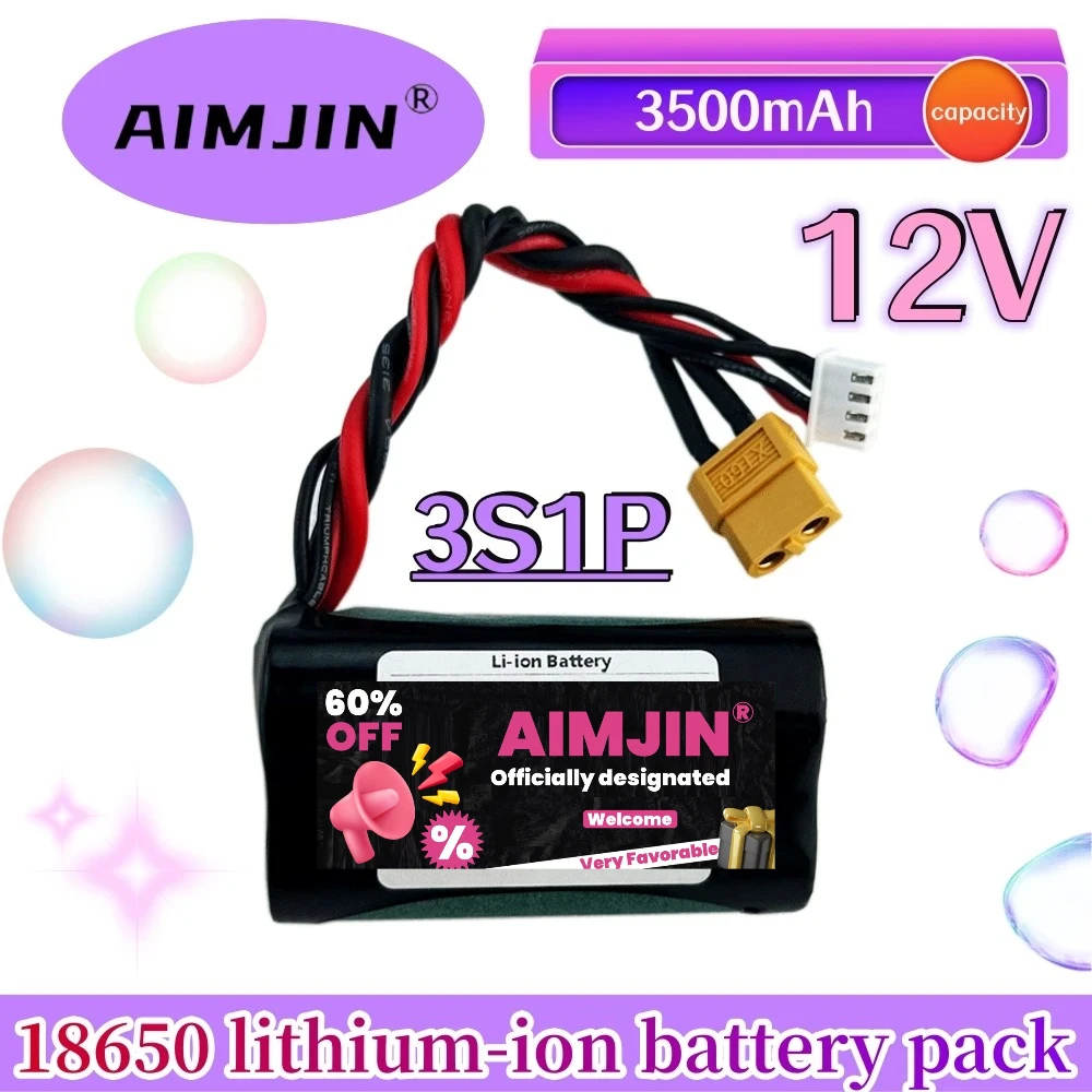 Best Seller 3S1P 12V 3500mAh 42Wh UAV Rechargeable Li-ion Battery, for Various RC Airplane Quadrotor Connector XH2.54+XT60