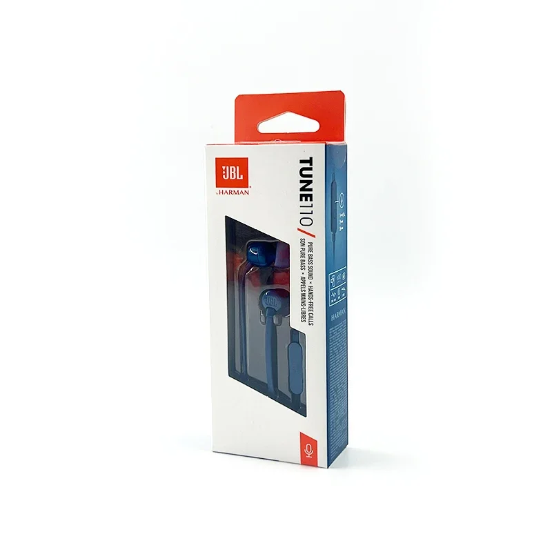 الأصلي JBL TUNE 110 T110 3.5 مللي متر جاك السلكية سماعات أذن داخل الأذن مع زر واحد عن بعد سماعة مع ميكروفون مدمج