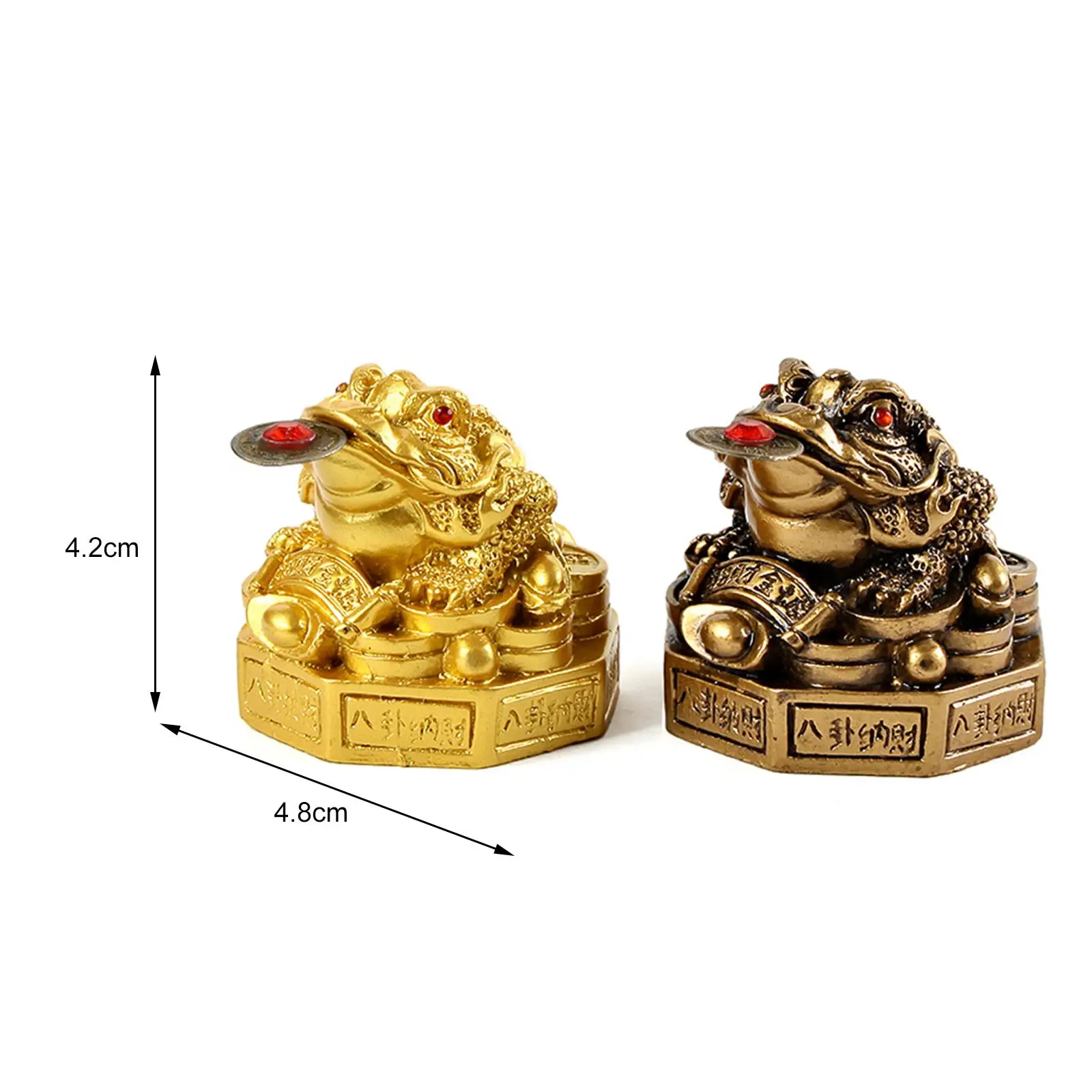 Three Leg Money Frog Statue Resin Feng Shui Wealth Charm Decorative Animal Toad for Entryway Desk Shelf
