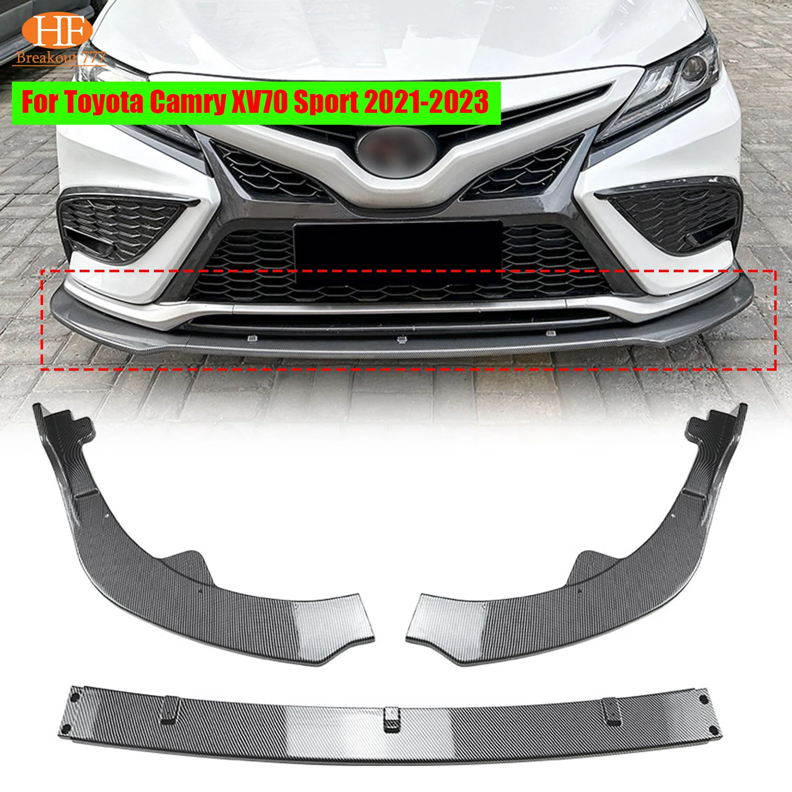 

Car Front Bumper Splitter Lip For Toyota Camry XV70 Sport 2021-2023 Body Kits Tuning Accessories