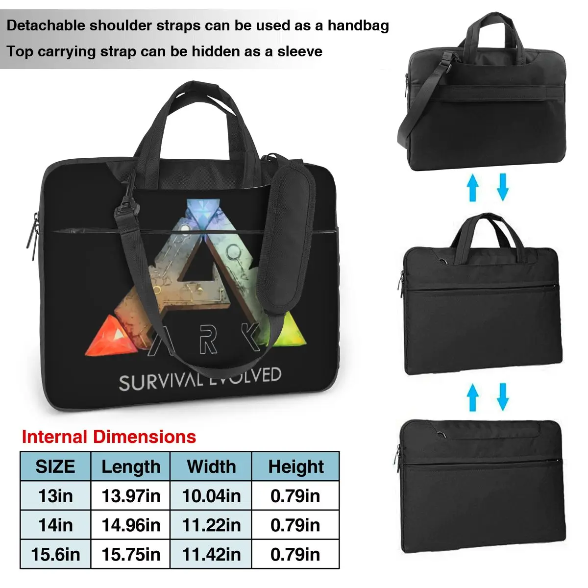 Ark Survival Evolved Laptop Bag Protective Case Computer Bag 13 14 15.6 Inch Crossbody Notebook Pouch For Macbook Pro Air