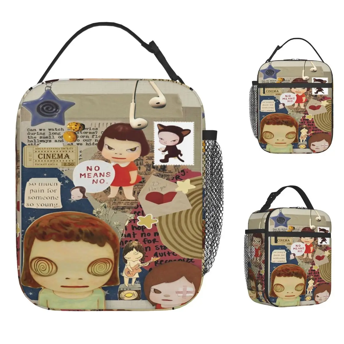 

Yoshitomo Lunch Bag Japanese artist Cute Lunch Box For Child Office Portable Zipper Cooler Bag Waterproof Designer Lunch Bags