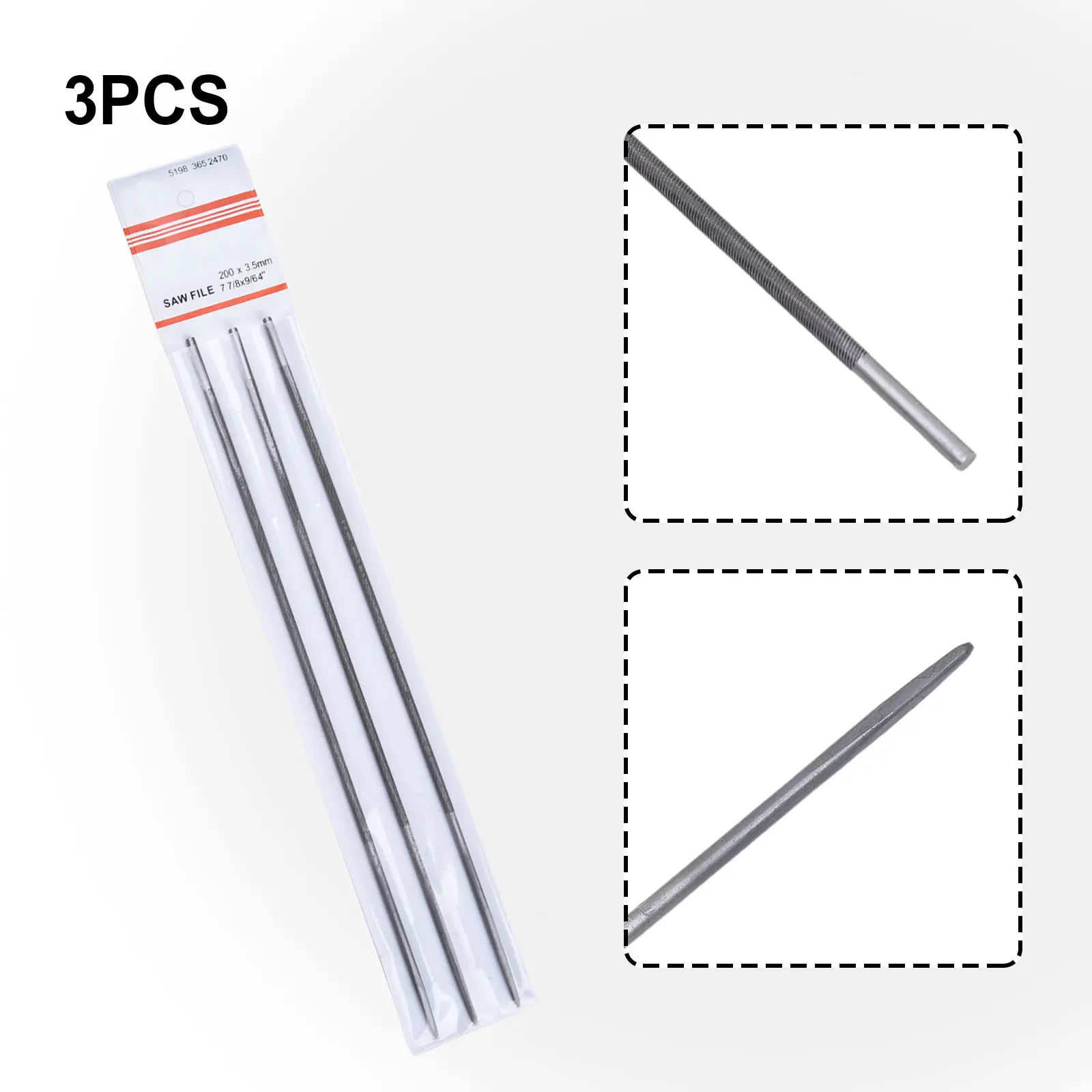 3pc Kettensäge Ener Datei 1/8in 3,5mm Durchmesser Kettensäge Schärfen Werkzeug Kettensäge Datei Elektrische Säge Spitzer Datei garten Power Tool Acce