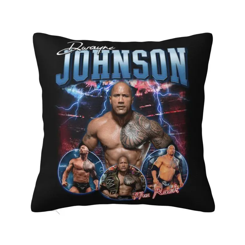 Dwayne The Rock Johnson Collage Cushion Cover 40x40 cm Polyester Soft Throw Pillow Case For Sofa Home Decoration Pillowcase